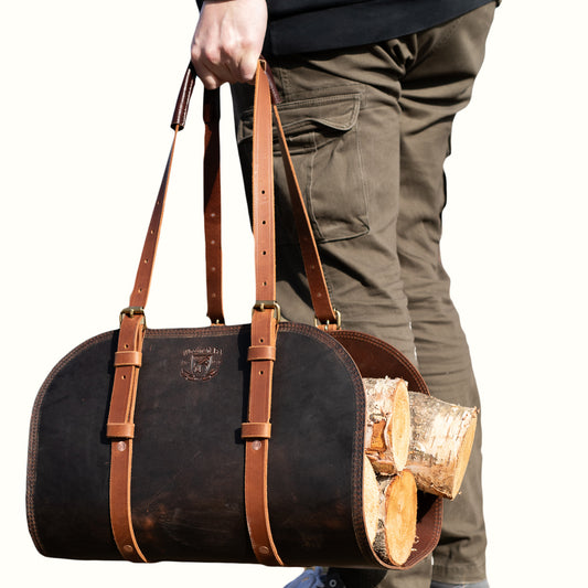Leather Log Carrier