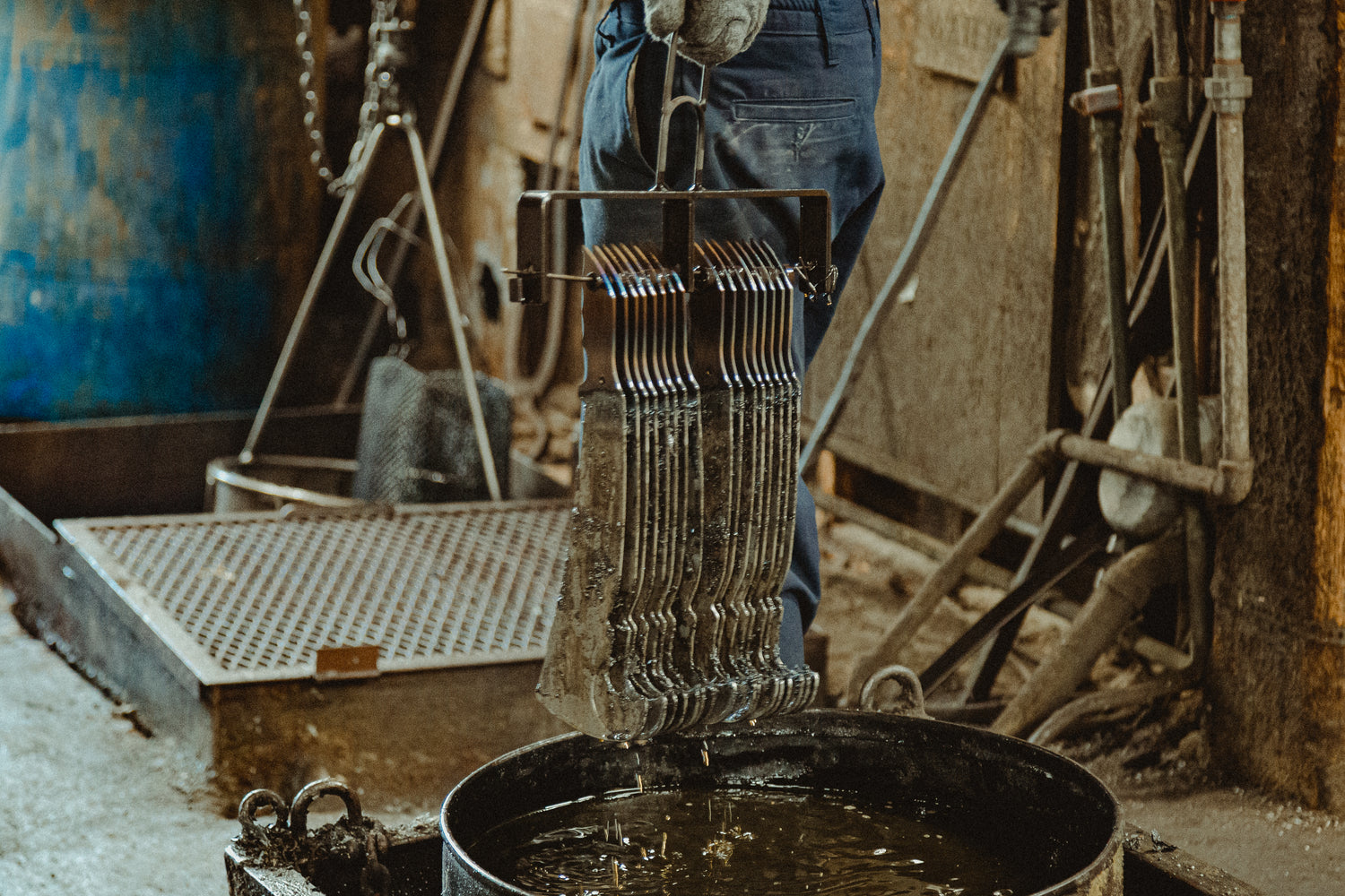 Woodman’s Pal blades during the manufacturing process