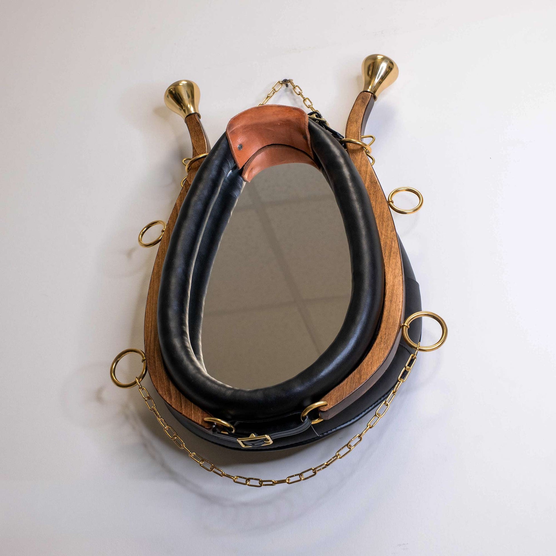 View of luxury horse collar mirror from below