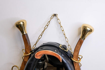 Close-up view of how to hang the luxury horse collar