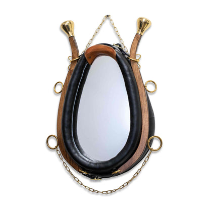 Luxury equestrian horse collar mirror handmade by Amish craftsmen – full front view